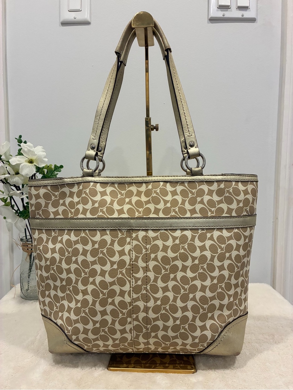 Coach Chelsea Heritage Stripe Signature Tote F15137 - Picture 7 of 11